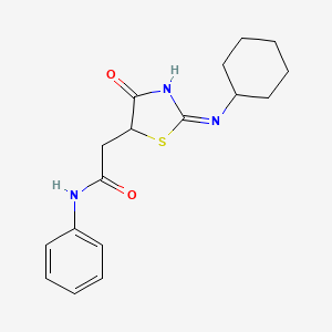 2-[(2E)-2-(cyclohexylimino)-4-oxo-1,3-thiazolidin-5-yl]-N-phenylacetamide