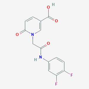 molecular formula C14H10F2N2O4 B12498529 1-{2-[(3,4-Difluorophenyl)amino]-2-oxoethyl}-6-oxo-1,6-dihydropyridine-3-carboxylic acid 