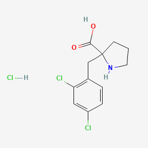 2-[(2,4-Dichlorophenyl)methyl]pyrrolidine-2-carboxylic acid hydrochloride