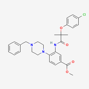 Methyl 4-(4-benzylpiperazin-1-yl)-3-{[2-(4-chlorophenoxy)-2-methylpropanoyl]amino}benzoate