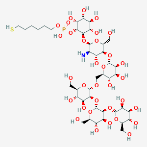 molecular formula C42H76NO33PS B1249860 [α-D-甘-(1->2)-α-D-甘-(1->2)-α-D-甘-(1->6)-α-D-甘-(1->4)-α-D-葡糖胺-(1->6)]-1-O-(6-硫己基膦酰基)-D-肌醇 