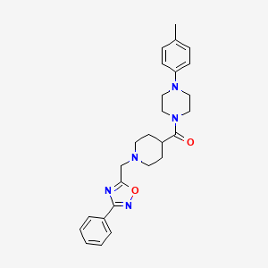 [4-(4-Methylphenyl)piperazin-1-yl]{1-[(3-phenyl-1,2,4-oxadiazol-5-yl)methyl]piperidin-4-yl}methanone