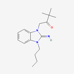 1-(3-butyl-2-imino-2,3-dihydro-1H-benzimidazol-1-yl)-3,3-dimethylbutan-2-one