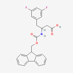 molecular formula C25H21F2NO4 B12498638 3-((((9H-Fluoren-9-yl)methoxy)carbonyl)amino)-4-(3,5-difluorophenyl)butanoic acid 