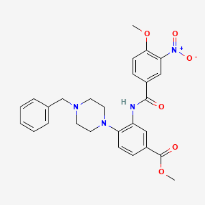 Methyl 4-(4-benzylpiperazin-1-yl)-3-{[(4-methoxy-3-nitrophenyl)carbonyl]amino}benzoate