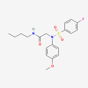 molecular formula C19H23FN2O4S B12498709 N-butyl-2-[N-(4-methoxyphenyl)-4-fluorobenzenesulfonamido]acetamide 