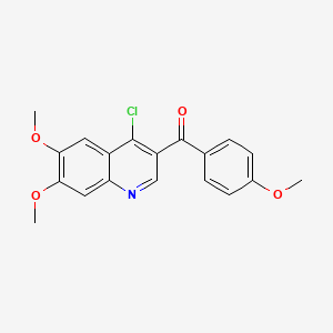 molecular formula C19H16ClNO4 B12498710 (4-Chloro-6,7-dimethoxyquinolin-3-yl)(4-methoxyphenyl)methanone 