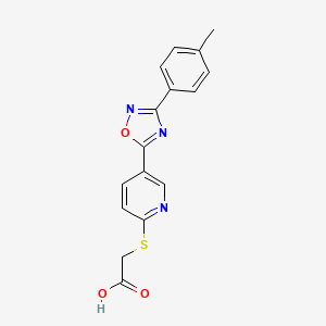 ({5-[3-(4-Methylphenyl)-1,2,4-oxadiazol-5-yl]pyridin-2-yl}sulfanyl)acetic acid