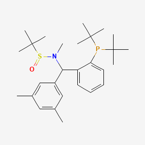 molecular formula C28H44NOPS B12498722 N-{[2-(di-tert-butylphosphanyl)phenyl](3,5-dimethylphenyl)methyl}-N,2-dimethylpropane-2-sulfinamide 