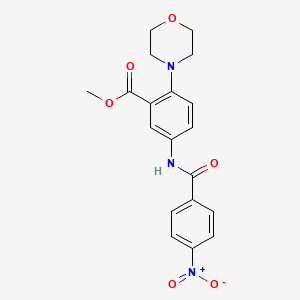 molecular formula C19H19N3O6 B12498734 Methyl 2-(morpholin-4-yl)-5-{[(4-nitrophenyl)carbonyl]amino}benzoate 