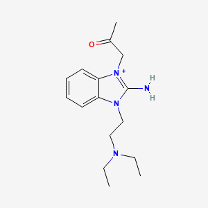 molecular formula C16H25N4O+ B12498776 2-amino-1-[2-(diethylamino)ethyl]-3-(2-oxopropyl)-1H-3,1-benzimidazol-3-ium 