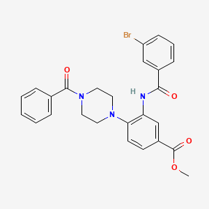 Methyl 3-{[(3-bromophenyl)carbonyl]amino}-4-[4-(phenylcarbonyl)piperazin-1-yl]benzoate