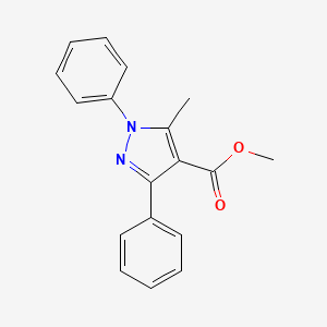 molecular formula C18H16N2O2 B12498792 Methyl 5-methyl-1,3-diphenylpyrazole-4-carboxylate 