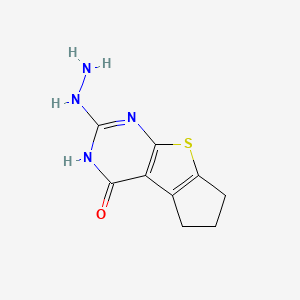 2-hydrazinyl-3,5,6,7-tetrahydro-4H-cyclopenta[4,5]thieno[2,3-d]pyrimidin-4-one