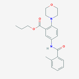 molecular formula C22H26N2O4 B12498815 Propyl 5-{[(2-methylphenyl)carbonyl]amino}-2-(morpholin-4-yl)benzoate 