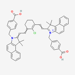 4-[[2-[2-[3-[2-[3-[(4-Carboxyphenyl)methyl]-1,1-dimethylbenzo[e]indol-3-ium-2-yl]ethenyl]-2-chlorocyclohex-2-en-1-ylidene]ethylidene]-1,1-dimethylbenzo[e]indol-3-yl]methyl]benzoic acid