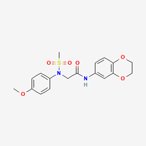 molecular formula C18H20N2O6S B12498831 N-(2,3-Dihydro-1,4-benzodioxin-6-YL)-2-[N-(4-methoxyphenyl)methanesulfonamido]acetamide 