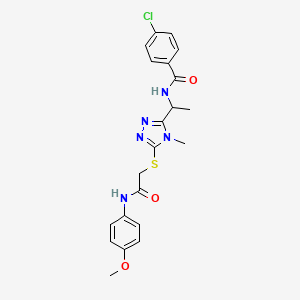 4-chloro-N-{1-[5-({2-[(4-methoxyphenyl)amino]-2-oxoethyl}sulfanyl)-4-methyl-4H-1,2,4-triazol-3-yl]ethyl}benzamide