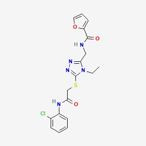 molecular formula C18H18ClN5O3S B12498885 N-{[5-({2-[(2-chlorophenyl)amino]-2-oxoethyl}sulfanyl)-4-ethyl-4H-1,2,4-triazol-3-yl]methyl}furan-2-carboxamide 