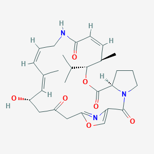 molecular formula C28H37N3O7 B1249890 (7R,10R,11R,12E,17E,19E,21S)-21-hydroxy-11,19-dimethyl-10-propan-2-yl-9,26-dioxa-3,15,28-triazatricyclo[23.2.1.03,7]octacosa-1(27),12,17,19,25(28)-pentaene-2,8,14,23-tetrone CAS No. 21102-49-8