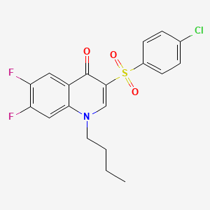 1-butyl-3-[(4-chlorophenyl)sulfonyl]-6,7-difluoroquinolin-4(1H)-one