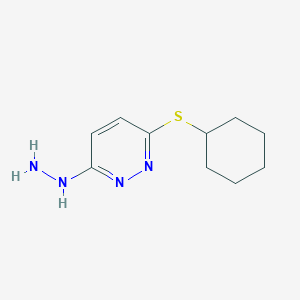 molecular formula C10H16N4S B12498918 3-(Cyclohexylsulfanyl)-6-hydrazinylpyridazine CAS No. 1334490-68-4