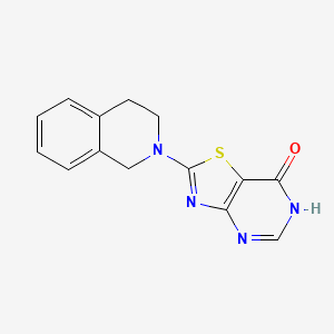 molecular formula C14H12N4OS B12498955 2-(3,4-dihydroisoquinolin-2(1H)-yl)[1,3]thiazolo[4,5-d]pyrimidin-7(6H)-one 