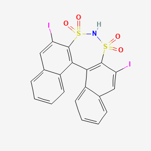 molecular formula C20H11I2NO4S2 B12498963 10,16-diiodo-12λ6,14λ6-dithia-13-azapentacyclo[13.8.0.02,11.03,8.018,23]tricosa-1(15),2(11),3,5,7,9,16,18,20,22-decaene 12,12,14,14-tetraoxide 