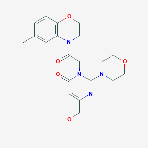 6-(methoxymethyl)-3-[2-(6-methyl-2,3-dihydro-4H-1,4-benzoxazin-4-yl)-2-oxoethyl]-2-(morpholin-4-yl)pyrimidin-4(3H)-one