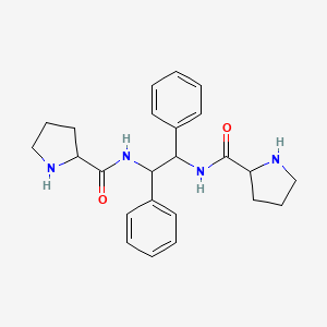 molecular formula C24H30N4O2 B12498983 N-[1,2-diphenyl-2-(pyrrolidin-2-ylformamido)ethyl]pyrrolidine-2-carboxamide 