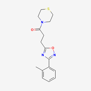 3-[3-(2-Methylphenyl)-1,2,4-oxadiazol-5-yl]-1-(thiomorpholin-4-yl)propan-1-one