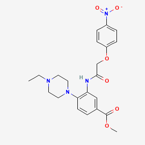 molecular formula C22H26N4O6 B12499025 Methyl 4-(4-ethylpiperazin-1-yl)-3-{[(4-nitrophenoxy)acetyl]amino}benzoate 