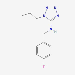 molecular formula C11H14FN5 B12499043 (4-Fluoro-benzyl)-(1-propyl-1H-tetrazol-5-yl)-amine 