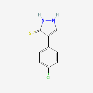 molecular formula C9H7ClN2S B12499076 4-(4-chlorophenyl)-1H-pyrazole-3-thiol 