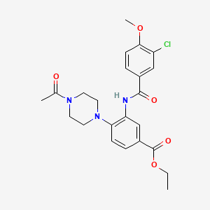 Ethyl 4-(4-acetylpiperazin-1-yl)-3-{[(3-chloro-4-methoxyphenyl)carbonyl]amino}benzoate