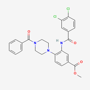 Methyl 3-{[(3,4-dichlorophenyl)carbonyl]amino}-4-[4-(phenylcarbonyl)piperazin-1-yl]benzoate