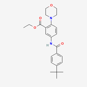 molecular formula C24H30N2O4 B12499119 Ethyl 5-{[(4-tert-butylphenyl)carbonyl]amino}-2-(morpholin-4-yl)benzoate 