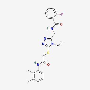 molecular formula C22H24FN5O2S B12499132 N-{[5-({2-[(2,3-dimethylphenyl)amino]-2-oxoethyl}sulfanyl)-4-ethyl-4H-1,2,4-triazol-3-yl]methyl}-2-fluorobenzamide 