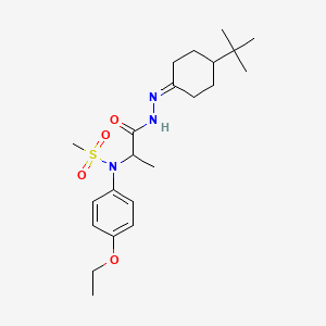 N-{1-[2-(4-tert-butylcyclohexylidene)hydrazinyl]-1-oxopropan-2-yl}-N-(4-ethoxyphenyl)methanesulfonamide (non-preferred name)