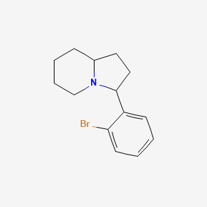 molecular formula C14H18BrN B1249914 Indolizine,3-(2-bromophenyl)octahydro-, (3R,8aR)-rel- 