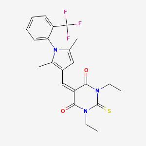 5-({2,5-dimethyl-1-[2-(trifluoromethyl)phenyl]-1H-pyrrol-3-yl}methylidene)-1,3-diethyl-2-thioxodihydropyrimidine-4,6(1H,5H)-dione