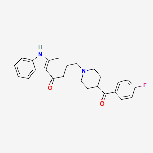 molecular formula C25H25FN2O2 B1249916 2-[[4-(4-Fluorobenzoyl)piperidin-1-yl]methyl]-1,2,3,9-tetrahydrocarbazol-4-one 
