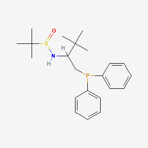 molecular formula C22H32NOPS B12499172 N-[1-(diphenylphosphanyl)-3,3-dimethylbutan-2-yl]-2-methylpropane-2-sulfinamide 