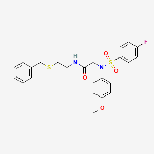 N~2~-[(4-fluorophenyl)sulfonyl]-N~2~-(4-methoxyphenyl)-N-{2-[(2-methylbenzyl)sulfanyl]ethyl}glycinamide