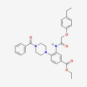 Ethyl 3-{[(4-ethylphenoxy)acetyl]amino}-4-[4-(phenylcarbonyl)piperazin-1-yl]benzoate