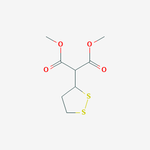 molecular formula C8H12O4S2 B12499216 Dimethyl 2-(1,2-dithiolan-3-yl)malonate 