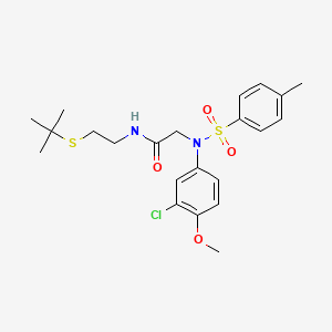 N-[2-(tert-butylsulfanyl)ethyl]-N~2~-(3-chloro-4-methoxyphenyl)-N~2~-[(4-methylphenyl)sulfonyl]glycinamide