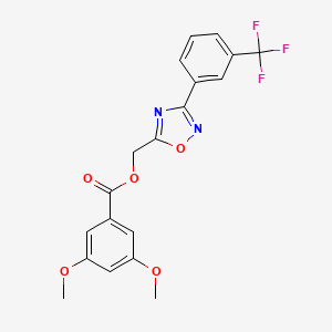 molecular formula C19H15F3N2O5 B12499253 {3-[3-(Trifluoromethyl)phenyl]-1,2,4-oxadiazol-5-yl}methyl 3,5-dimethoxybenzoate 