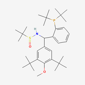 molecular formula C34H56NO2PS B12499261 N-[(3,5-di-tert-butyl-4-methoxyphenyl)[2-(di-tert-butylphosphanyl)phenyl]methyl]-2-methylpropane-2-sulfinamide 