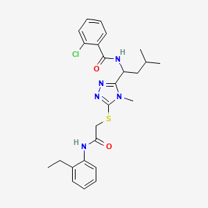 2-chloro-N-{1-[5-({2-[(2-ethylphenyl)amino]-2-oxoethyl}sulfanyl)-4-methyl-4H-1,2,4-triazol-3-yl]-3-methylbutyl}benzamide